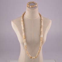 classic african necklace set white long coral beads for men and women nigerian w - £129.84 GBP