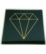 TMD Holdings Glass Coasters Set Of 4 Diamond Pattern Black 4&quot; Squares Gi... - $13.02 CAD