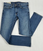 Hollister Mens Jeans 30 x 30 Blue Skinny Jean Medium Wash Whiskers (31 x... - $23.74