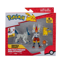 Pokemon Battle Pikachu Absol Cinderace Pirobut Figure Multipack NEW Damaged Box - £14.11 GBP