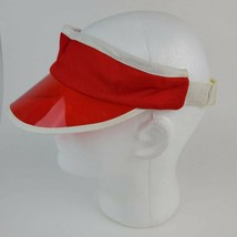 Vintage NOS 1980&#39;s Red &amp; White plastic poker dealer / sun visor Med Adjust size - £8.29 GBP