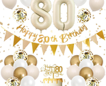 80Th Birthday Decorations Sand White Gold,80Th Birthday Balloons Beige G... - $22.02