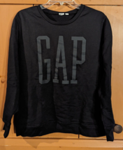 Gap Women&#39;s True Black Logo Sweatshirt Size Large Long Sleeve Pullover EUC - £11.59 GBP