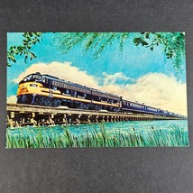 Vtg Postcard L &amp; N Hummingbird Locomotive Crossing Biloxi Mississippi Gulf Coast - £6.33 GBP