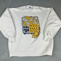 Vintage NTA FALL FROLIC White Sweatshirt Adult Size XL Sweater Made In Usa - $365.56 MXN