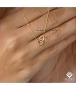 925 silver with gold plated 2 Circle Necklace for Women | Intertwined Pe... - $116.57 CAD