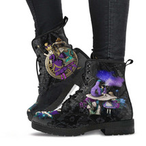Black Combat Boots - Alice in Wonderland Gifts #23 Purple Series, Black ... - £70.57 GBP