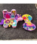 Polly Pocket Pink Unicorn Playset Toy Case &amp; Tiny Power Seashell Purse C... - £10.21 GBP