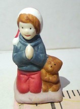 Victorian Child Little Boy Christmas Prayers Teddy Bear Lemax Figurine 1996 - £13.33 GBP