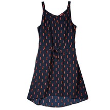 Merona Navy Blue Hi-Lo Dress Sleeveless Seahorse All Over Print Pockets ... - $11.40