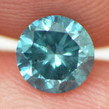 Round Cut Diamond Fancy Blue Color Certified SI1 Natural Enhanced 0.53 Carat - £328.24 GBP