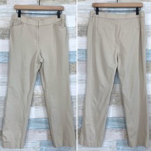 Chicos Secret Dress Pants Beige Straight Leg High Rise Womens 0.5 Short ... - $34.64