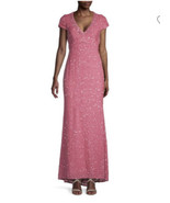 CARMEN MARC VALVO Womens Pink Short Sleeve Full-Length Formal Sheath Dre... - £51.28 GBP