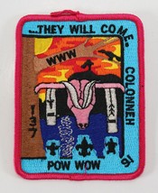 Vintage 1991 Colonneh 137 Pow Wow Pink Button WWW OA Boy Scout Camp Patch - £9.18 GBP