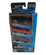 Jada Fast and Furious 3 Pack Set Dom&#39;s Rides Dodge Charger R/T  Chevelle... - £11.88 GBP