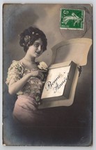 Beautiful Victorian Woman Actress Model RPPC Hand Colored Photo Postcard... - £9.98 GBP