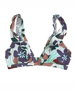 Time and Tru Ruffle Abstract Floral Bikini Top Size M Purple Teal Beach ... - €7,69 EUR