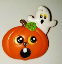 Vintage Russ Halloween Holiday Costume Pumpkin Ghost Pin - £7.98 GBP