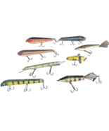 Vintage Wooden Fishing Lures Muskie Lot of 8 - £66.56 GBP