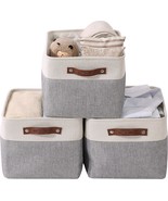 Decomomo Storage Bins | Fabric Storage Baskets, Grey And White, Large - ... - $36.99