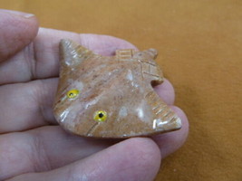 Y-STI-22 tan gray STINGRAY Sting Ray raja carving stone SOAPSTONE PERU l... - £7.52 GBP