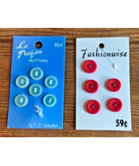 Fashionwise &amp; La Pacifica Red &amp; Clear Round Buttons Missing Button - £6.65 GBP