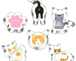 Kitty Cookie Cutter Set-6 Piece-Kitty Face, Kitty Butt, Kitty Paw And 3 ... - £19.29 GBP