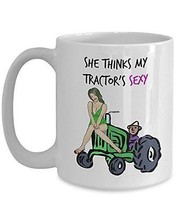 She Thinks My Tractor&#39;s Sexy - Novelty 15oz White Ceramic Gardening Mug - Funny  - £17.57 GBP