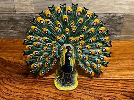 Jere! Luxury Gifts Proud As A Peacock Bejeweled Enameled Trinket Box - £38.45 GBP