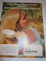 Vintage Breck Fresh Hair Instant Shampoo Girl with Brush Print Magazine ... - $5.99