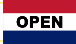Open Red White Blue Business Flag Open USA Now Open America 4X6 Rough Tex® 68D - £28.71 GBP