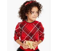 Charter Club Girls 5 Ravishing Red Combo Plaid Family Sweater NWT AA75 - £15.35 GBP
