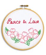 Jack Dempsey Needle Art Peace and Love 6 Inch Hoop Kit - $19.12 CAD