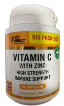 Vitamin C with Zinc High Strength 90  Vegan Capsules - $302.77 MXN