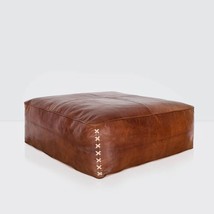 Leather Seat , Footstool pouffe , Square Ottoman , custom seat , Bench  ... - £275.32 GBP