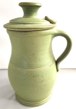 Handmade Rowe Pottery Works Green Storm Jar Cambridge Wisconsin - £63.92 GBP