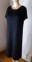 Vintage Women&#39;s Cocktail Dress Size S/M - Black Polyester - Beaded - Classic - £12.41 GBP