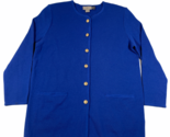 Vintage Nordstrom Cardigan Sweater Womens M Royal Blue Merino Wool Longline - $34.24
