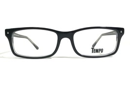 Tempo MP4008 BK/GR Eyeglasses Frames Black Clear Square Full Rim 52-16-140 - £29.27 GBP