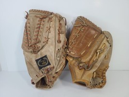 2 Vintage Leather Baseball Gloves RHT Wilson 3146 Jim Catfish Pro Sports 3198 - $29.69