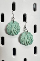 Handmade Ceramic Earrings: Copper - Floral - £11.86 GBP