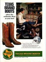 1981 Texas Brand Boots Cowboy Western Vintage Print Ad Danny White Wall ... - £8.46 GBP