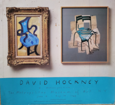 David HOCKNEY- Original Exhibition Poster - Moma Nyc - 28&quot;x25&quot; -VERY Rare - 1988 - £451.70 GBP