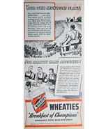 1942 WHEATIES - BREAKFAST OF CHAMPIONS-MILK AND FRUIT-FARMERS-Vintage Pr... - $11.86