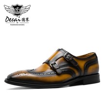 Mens Leather Dress Shoes Wedding Oxford  Bussiness Leather Classic Shoes For Men - £149.69 GBP