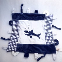 Maison Chic shark Lovey toy plush navy blue Security Blanket teether sensory - £18.67 GBP
