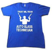 Auto Glass Technician T Shirt Funny T Shirt Royal Blue Size Large - £5.92 GBP