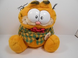 Garfield Plush Bright orange tabby "Born To Party" Vintage No lamp shade - $18.50