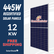 12kW Used Canadian Solar BiHiKu CS3W-445MB-AG 445W Bifacial 445 Watt Mon... - $5,400.00