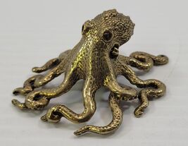 *B3) Brass Octopus Sea Wildlife Figurine Miniature Home Décor Sculpture - $17.81